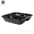 Disposable Food Grade Takeaway Black 3 Compartments Bowls